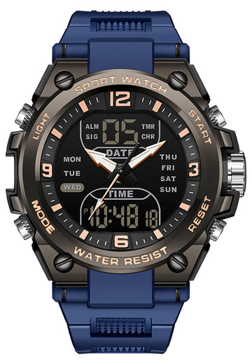 Findtime Men's Digital Watch Sports Waterproof Watches Military Stopwatch Alarm Mens Wristwatch for Running Swimming Watch Big Face Analog Watch